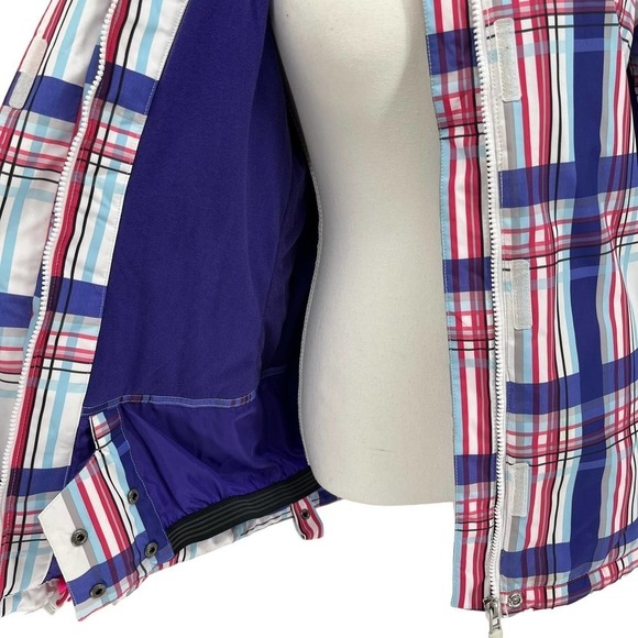 Vintage Y2K Empyre Snow Pants & Jacket Set Pink Purple Plaid Ski Snowboard Small - Picture 8 of 16